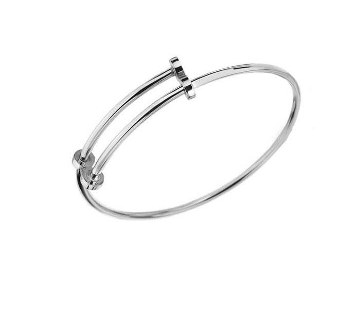 Sterling Silver Ladies Expandable Tubular Bangle - Pobjoy Diamonds