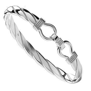 Sterling Silver Ladies Solid Twist Bracelet 8mm-Pobjoy Diamonds