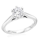 Platinum 1.00 Carat Round Brilliant Cut Lab Grown Diamond Ring D/VVS1