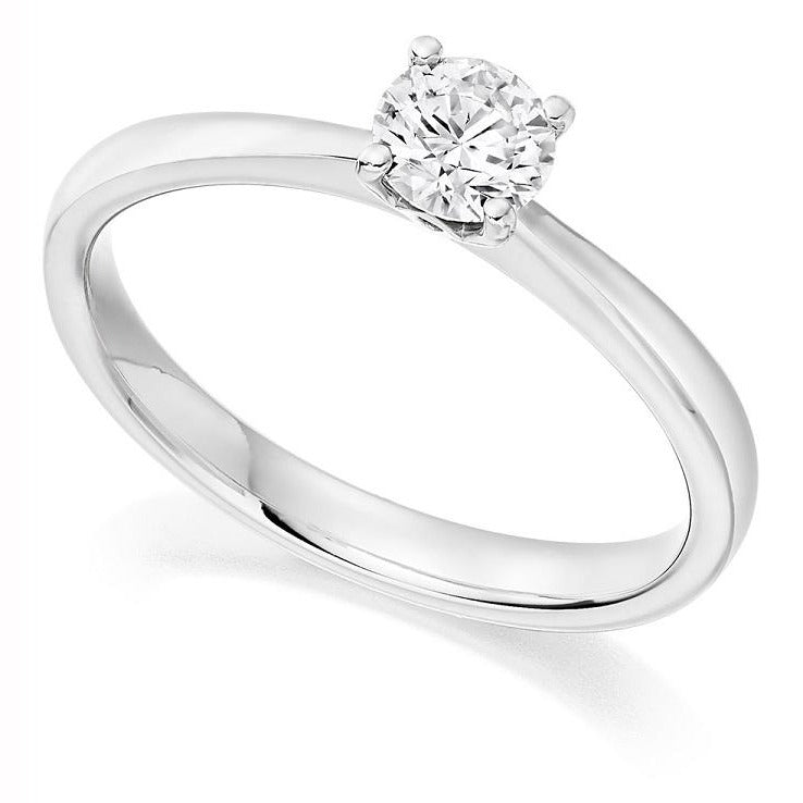 950 Platinum 0.40 Carat Round Brilliant Cut Solitaire Diamond Ring F/VS2-Lambourn - Pobjoy Diamonds