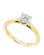 18K Gold 1.00 Carat Round Brilliant Cut Solitaire Lab Grown Diamond Ring H/Si1 - Pobjoy Diamonds