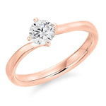 14K Rose Gold 0.50 Carat Round Brilliant Cut Solitaire Lab Grown Diamond Ring I/VS2+ - Pobjoy Diamonds