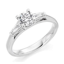 Load image into Gallery viewer, Platinum Solitaire &amp; Baguette Lab Grown Diamond Ring 2.00 Carats D/VVS1