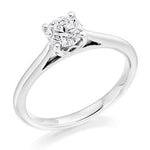 18K White Gold 0.50 Carat Round Brilliant Cut 1.00 Carat Round Brilliant Cut Solitaire Diamond Ring