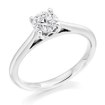 950 Platinum 0.50 Carat Round Brilliant Cut Solitaire Diamond Ring-Arundel F/VS2 - Pobjoy Diamonds