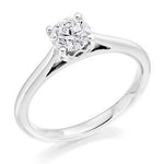 9K White Gold 0.40 Carat Round Brilliant Cut Lab Grown Diamond Ring F/VS1 - Pobjoy Diamonds