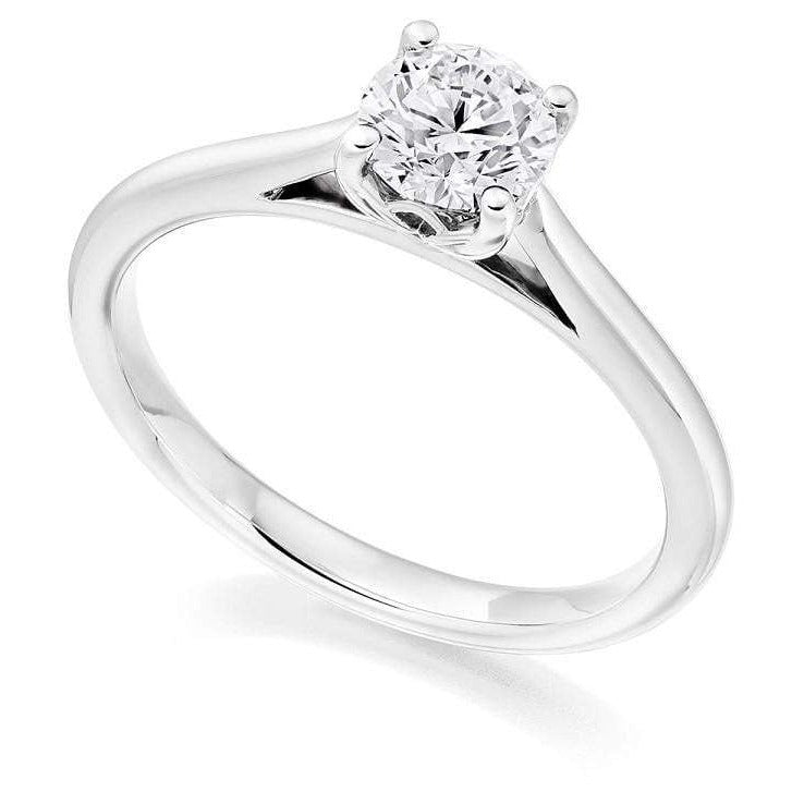 9K White Gold 0.40 Carat Round Brilliant Cut Lab Grown Diamond Ring F/VS1 - Pobjoy Diamonds