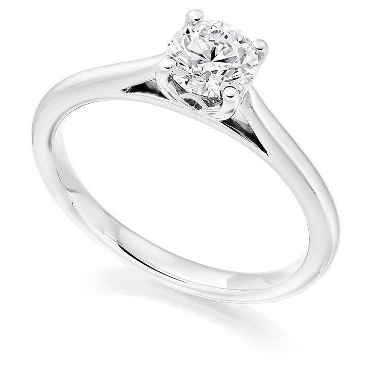 950 Platinum 0.40 Carat Round Brilliant Cut Lab Grown Diamond Ring F/VS1 - Pobjoy Diamonds