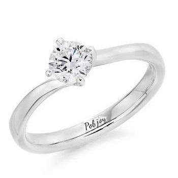 14K White Gold 0.50 Carat Round Brilliant Cut Solitaire Lab Grown Diamond Ring G/Si1 - Pobjoy Diamonds