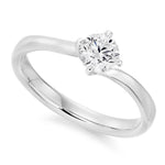 9K White Gold 0.50 Carat Round Brilliant Cut Solitaire Lab Grown Diamond Ring G/Si1 - Pobjoy Diamonds