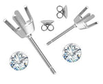 18K White Gold Bespoke RBC Diamond Stud Earrings 0.40 - 0.60 Carat - Pobjoy Diamonds