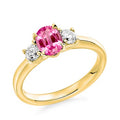 Lab Grown Diamond And Pink Sapphire Ring