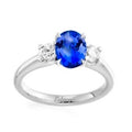 Lab Grown Diamond And Blue Sapphire Ring