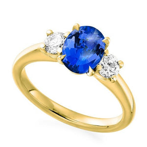 Lab Grown Diamond And Blue Sapphire Ring