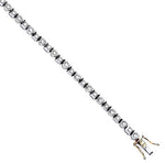 9K Yellow Gold Round & Princess Cut Diamond Tennis Bracelet 0.50 CTW - Pobjoy Diamonds