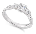 950 Platinum 0.98 CTW Diamond Trilogy Ring G-H/Si