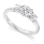 Platinum 1.50 Carat Lab Grown Diamond Trilogy Ring - Pobjoy Diamonds