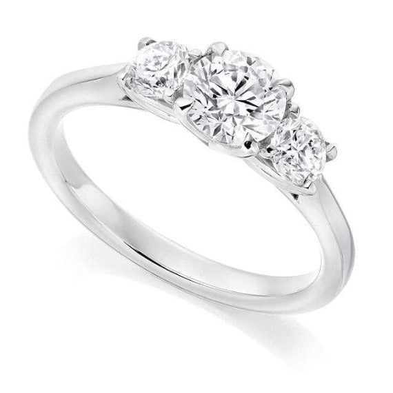 Platinum 1.50 Carat Lab Grown Diamond Trilogy Ring - Pobjoy Diamonds