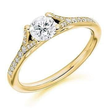 Diamond Set Shoulder & Solitaire Lab Diamond Ring 1.25 Carat - Pobjoy Diamonds