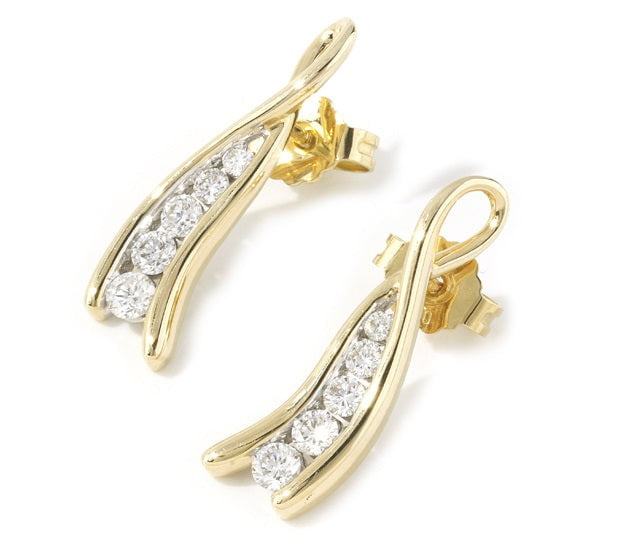 Graduated Diamond Drop Earrings - Pobjoy Diamonds