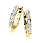 18K Gold 0..75 Carat Cushion Diamond Hoop Earrings