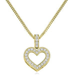 9K Or 18K Gold Grain Set 0.30 Carat Diamond Heart Pendant