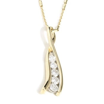 9K Yellow Gold Graduated Diamond Drop Pendant 0.50 CTW - Pobjoy Diamonds