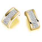 18K Gold Princess Cut 0.55 CTW Diamond Hug Earrings.-Pobjoy Diamonds.