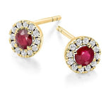 18K Gold Ruby & Diamond Earrings - Pobjoy Diamonds