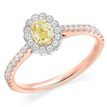 18K Gold Yellow Diamond Engagement Ring 0.65 CTW - Pobjoy Diamonds