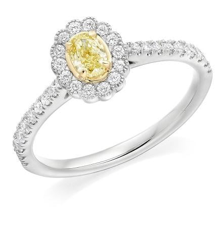 18K Gold Yellow Diamond Engagement Ring 0.65 CTW - Pobjoy Diamonds