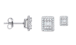 18K White Gold Baguette Diamond Earrings