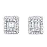 18K White Gold Baguette Diamond Earrings