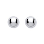 Ladies 9K White Gold Ball Earrings Medium