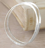 Handmade Sterling Silver Hammered Ladies Bangle - Pobjoy Diamonds