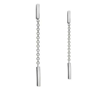 9K White Gold Chain & Bar Drop Earrings - Pobjoy Diamonds