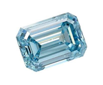 18K Gold Emerald Cut Fancy Vivid Blue Lab Diamond Engagement Ring