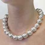 Ladies Handmade Sterling Silver Chunky Sphere Necklace - Pobjoy Diamonds