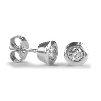 9K White Or Yellow Gold Bezel Set Lab Grown Diamond Stud Earrings - 0.60 Or 0.80 Carats - Pobjoy Diamonds