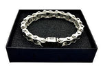 Chunky Sterling Silver Handmade Mens Bike Chain Bracelet - Pobjoy Diamonds