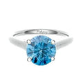 Vivid Greenish Blue Lab Grown Diamond Ring