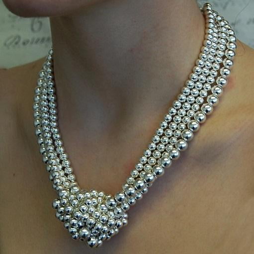 925 Sterling Silver Knotted Necklace - Pobjoy Diamonds