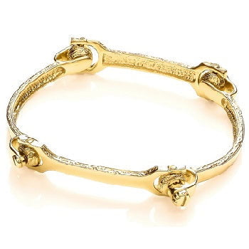 9K Yellow Gold Ladies Bone Bangle - Pobjoy Diamonds