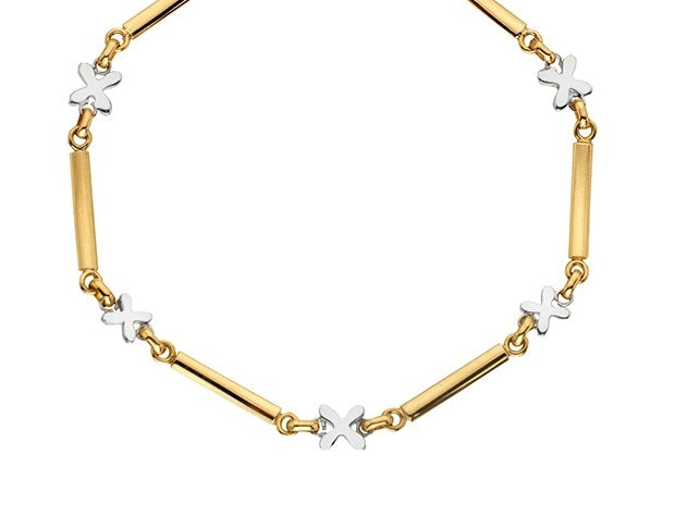 Ladies 9K Yellow & White Gold Gold Kiss Bracelet