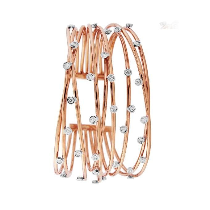 18K Rose Gold & Scattered Diamond Ladies Bracelet 0.80 CTW - Pobjoy Diamonds