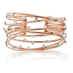 18K Rose Gold & Scattered Diamond Ladies Bracelet 0.80 CTW - Pobjoy Diamonds