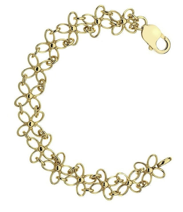 9K Yellow Gold Ladies Papillon Bracelet - Pobjoy Diamonds