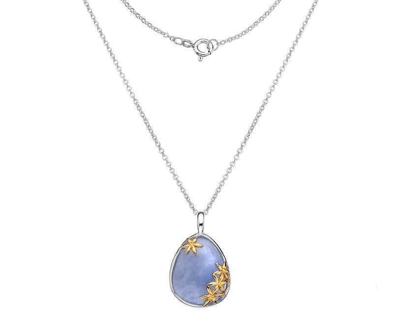 Sterling Silver Chalcedony Drop Pendant & Necklace - Pobjoy Diamonds