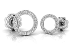 9K White Gold Circle Diamond Stud Earrings - Pobjoy Diamonds