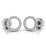 9K White Gold Circle Diamond Stud Earrings - Pobjoy Diamonds